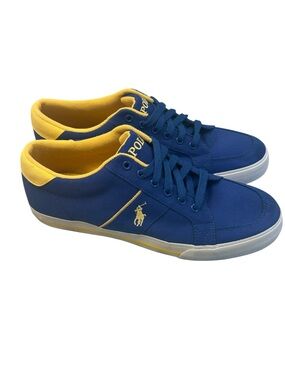 Polo Ralph Lauren Hebron Low Men's Blue & Yellow Canvas Sneakers Size 12D